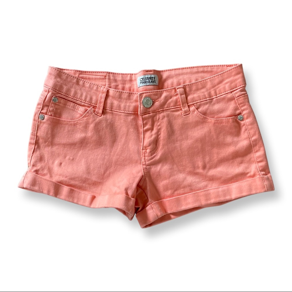 Celebrity Pink Desert Flower Mini Shorts